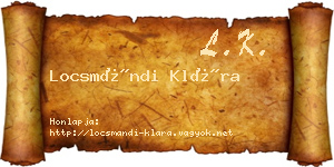 Locsmándi Klára névjegykártya