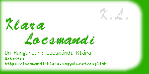 klara locsmandi business card