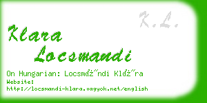 klara locsmandi business card